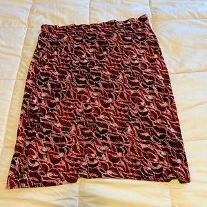 Red and Pink patterned skirt